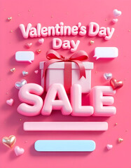 Celebración del día de san Valentín compartiendo una copa de vino y amor, plantilla de cartel de venta de pomoción