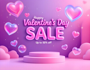 Celebración del día de san Valentín compartiendo una copa de vino y amor, plantilla de cartel de venta de pomoción