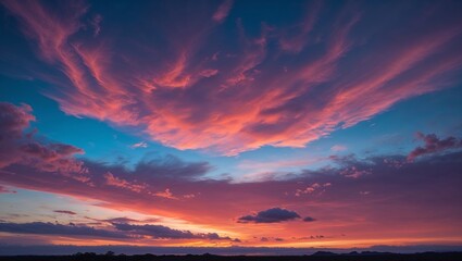 Background of a Colorful Sky, Concept of Dramatic Clouds and Vibrant Colors Creating an Atmospheric Scene