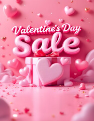 Celebración del día de san Valentín compartiendo una copa de vino y amor, plantilla de cartel de venta de pomoción