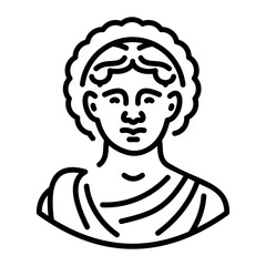 Agrippina portrait icon in line style 