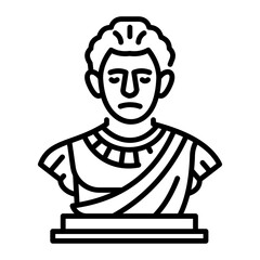 Fototapeta premium Augustus statue icon in linear style 
