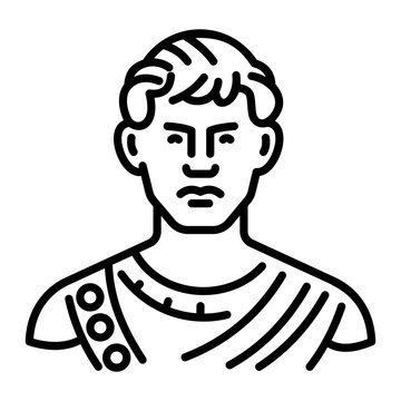 A line style icon of agrippa character 