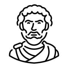 Diocletian icon in linear style 