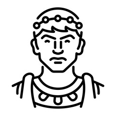 Roman emperor icon in linear style 