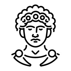 Elagabalus portrait icon in linear style 