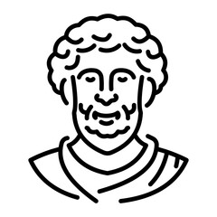Roman historian character icon in line style 