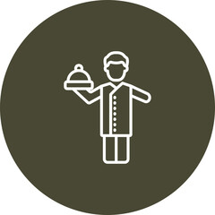 Man Cooker With Tray Vector Icon Design