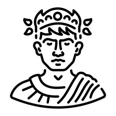 Maxentius portrait icon in linear style 