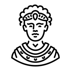 Cleopatra lover portrait icon in line style 
