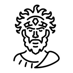 Odysseus character icon in line style 