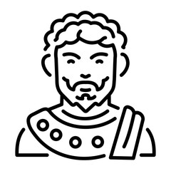 Greek emperor icon in linear style 