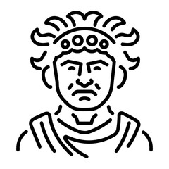 Roman pompey icon in linear style 