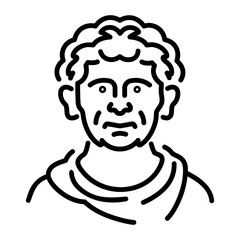 A line style icon of pliny portrait 