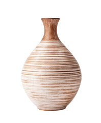 clay vase or pot isolated on white or transparent png