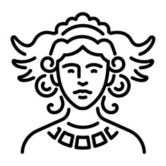 Psyche goddess icon in linear style 