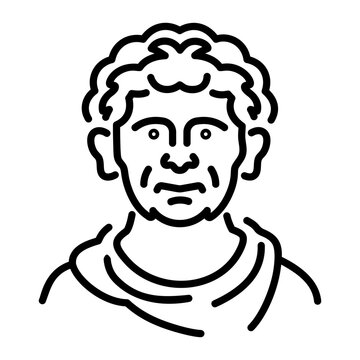 A line style icon of pliny portrait 