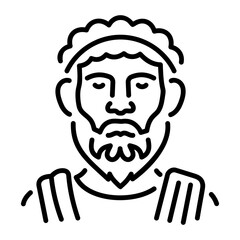 A line style icon of greek avatar 