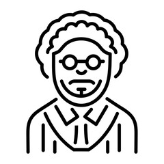 A linear icon of teacher character 