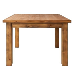 simple wooden table isolated on white or transparent png
