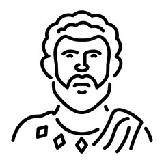 Greek founder icon in linear style 