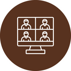 Virtual Meeting Vector Icon Design