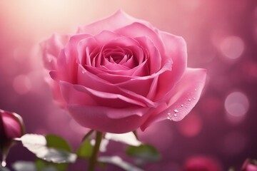 Fototapeta premium A beautiful pink rose flowers | Sweet pink rose flowers. Generative AI