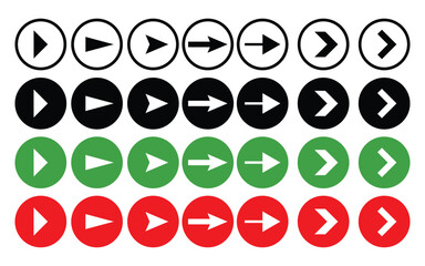 Arrows set. Arrow icon collection. Set different arrows or web design. Arrow flat style isolated on white background