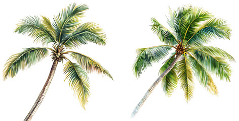 Tropical palm trees coastal paradise botanical lush environment aerial view nature inspiration