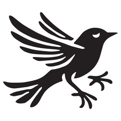 Obraz premium Silhouette of a bird on white background