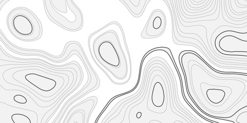 Abstract topography circle with contour map waves paper topo relief line map mountain background. Curved line topo seamless topography ornament design. Vector background.