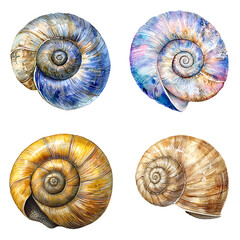 Colorful shell patterns marine environment still life photography close-up natural beauty concept