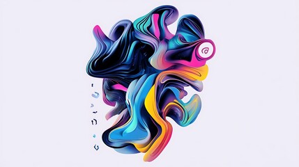 Fototapeta premium Abstract colorful liquid form design
