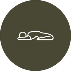 Reclining Hero Pose (Supta Virasana) Vector Icon Design