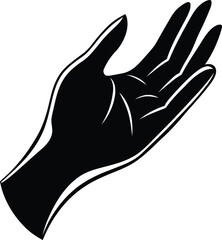 Hand Holding silhouette vector illustration, Hand Holding line art vector, Hand Holding vector design