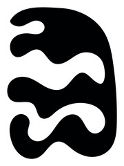 Black blob vertical illustration background. Trendy minimal vector design for presentations, banners, posters, print, wall art, and flyers. 