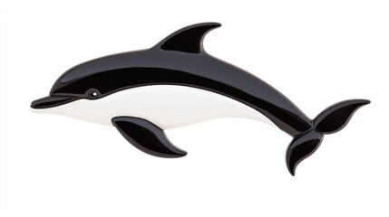 Obraz premium Black and White Dolphin Illustration