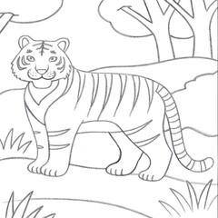 Obraz premium white tiger in the forest