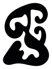 Black blob vertical illustration background. Trendy minimal vector design for presentations, banners, posters, print, wall art, and flyers. 