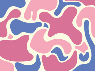 Abstract colorful blob illustration background. Trendy minimal vector design for presentations, banners, posters and flyers. Colors: blue, pink, yellow.