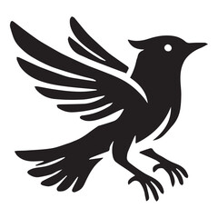 Silhouette of a bird on white background