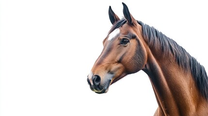 Fototapeta premium Bay horse isolated on white background