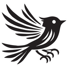 Silhouette of a bird on white background