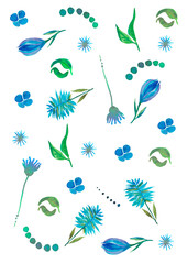 set of flowers