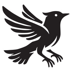 Silhouette of a bird on white background