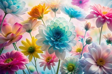 Obraz premium Pastel Flower Silhouette: Abstract Floral Backdrop, Soft Colors, Flowing Petals