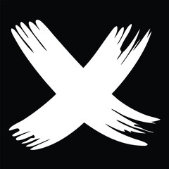 White Brush Stroke on Black Background