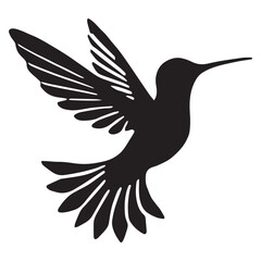 Silhouette of a bird on white background