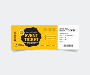 Event Ticket Template Design Vector File