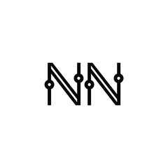 NN monogram logo design letter text name symbol monochrome logotype alphabet character simple logo
